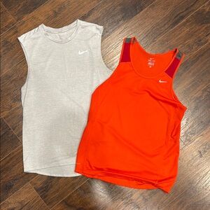 Nike Sleeveless Tanks - Gray and Orange QTY 2